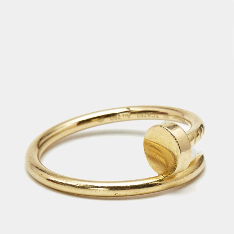 Pre Owned Cartier Juste Un Clou 18k Yellow Gold Small Model Ring Size 52