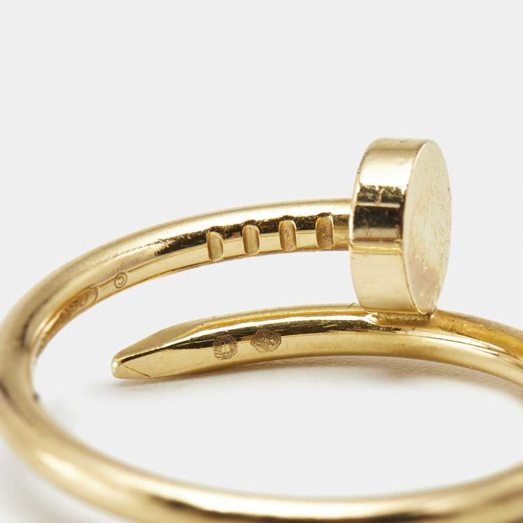 Pre Owned Cartier Juste Un Clou 18k Yellow Gold Small Model Ring Size 52