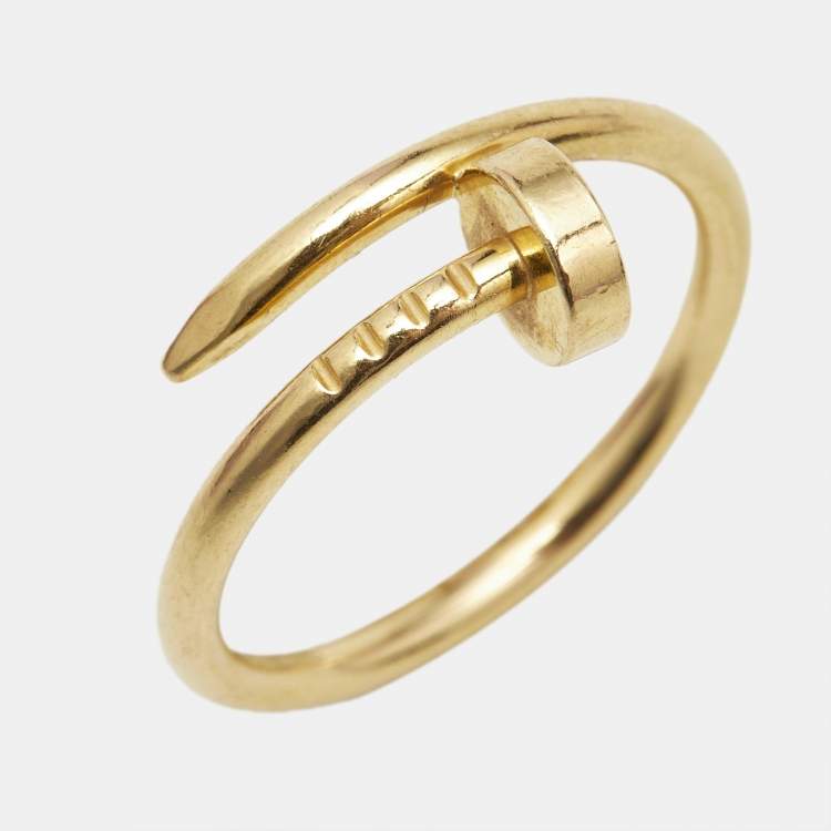 Pre Owned Cartier Juste Un Clou 18k Yellow Gold Small Model Ring Size 52