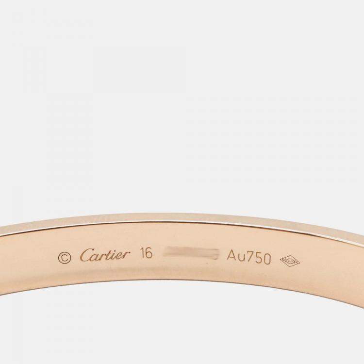 Pre Owned Cartier 18K Rose Gold Classic Love Bracelet