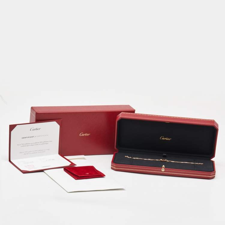 Pre Owned Cartier Love 2 Diamond 18k Rose Gold Bracelet