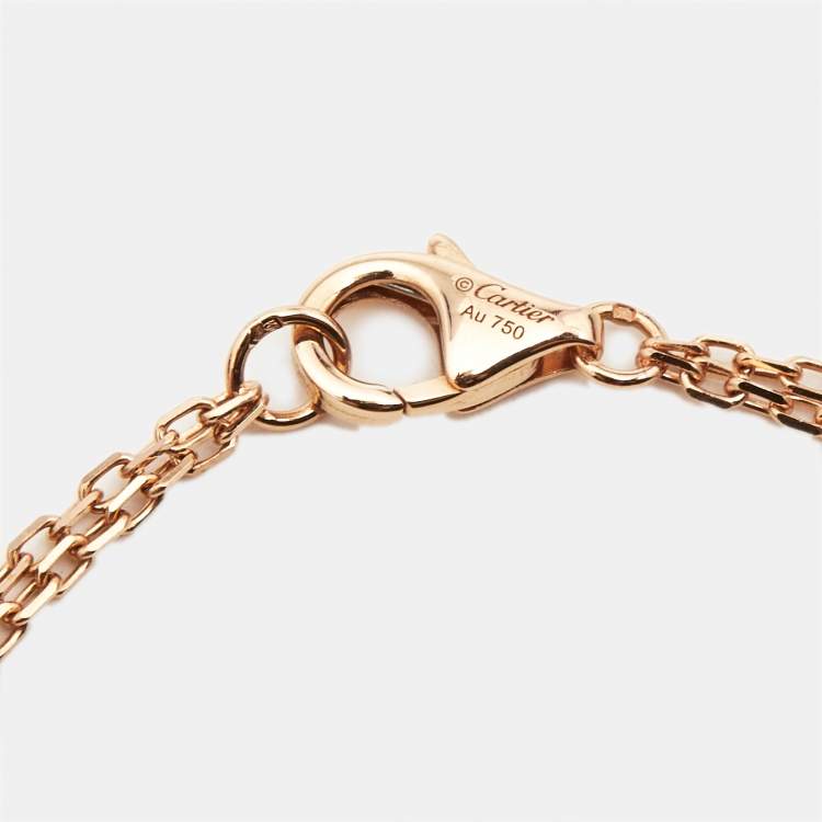 Pre Owned Cartier Love 2 Diamond 18k Rose Gold Bracelet