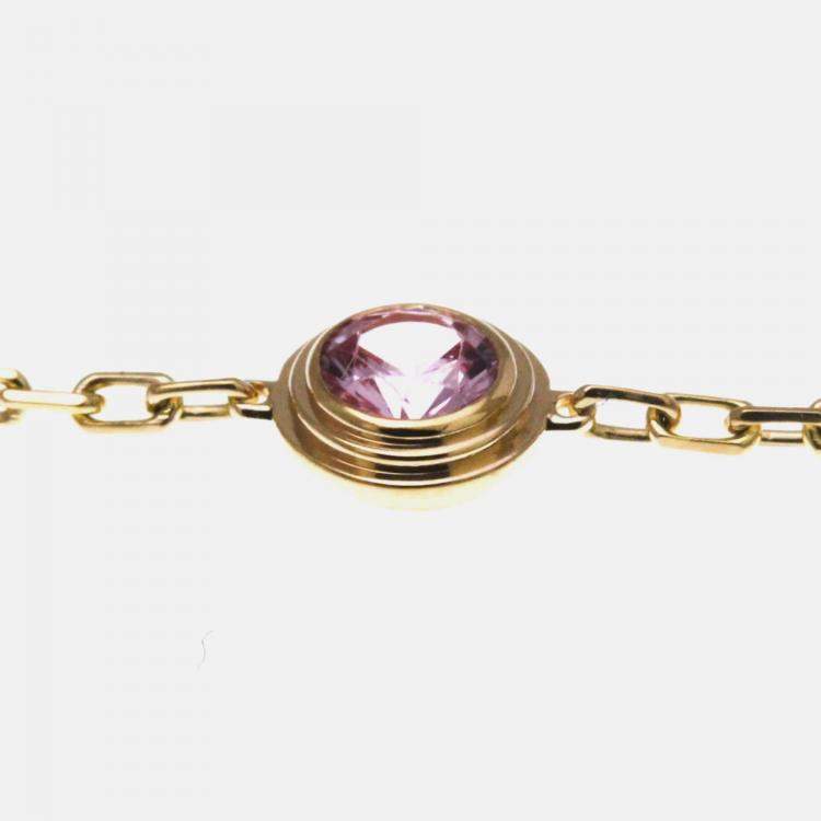 Pre Owned Cartier D'Amour 18K Rose Gold and Pink Sapphire Chain Bracelet