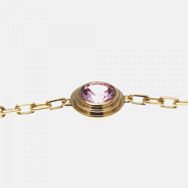 Pre Owned Cartier D'Amour 18K Rose Gold and Pink Sapphire Chain Bracelet