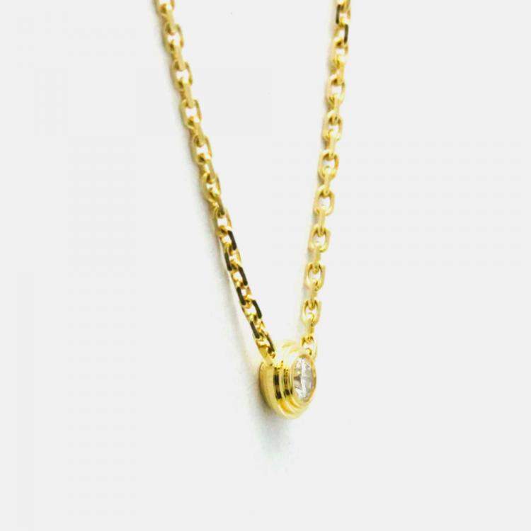 Pre Owned Cartier D'amour 18K Rose Gold and Diamond Pendant Necklace