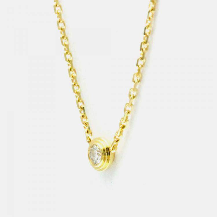 Pre Owned Cartier D'amour 18K Rose Gold and Diamond Pendant Necklace