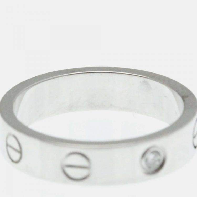 Pre Owned Cartier Love 18K White Gold, Diamond Ring EU 48