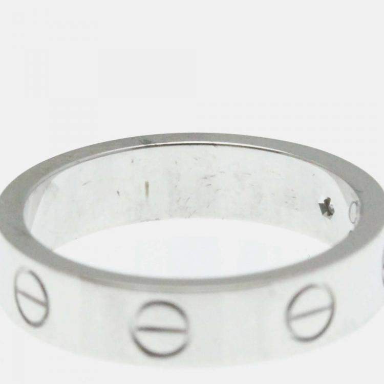 Pre Owned Cartier Love 18K White Gold, Diamond Ring EU 48