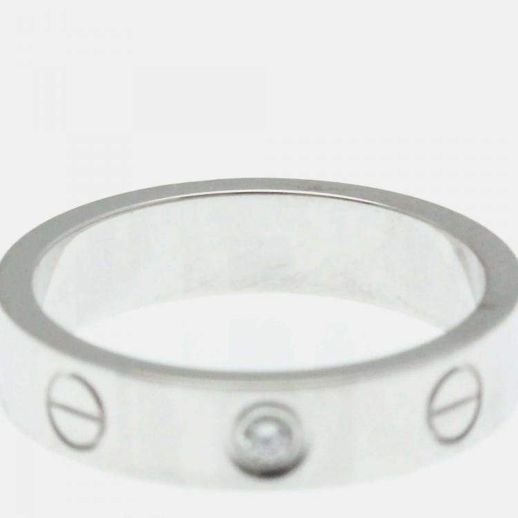 Pre Owned Cartier Love 18K White Gold, Diamond Ring EU 48