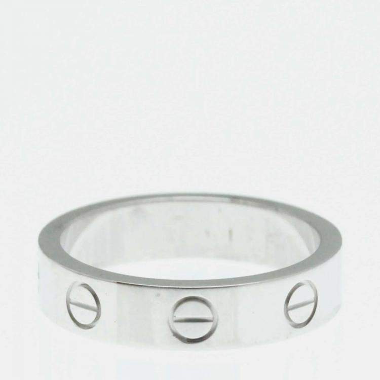 Pre Owned Cartier Love 18K White Gold, Diamond Ring EU 48