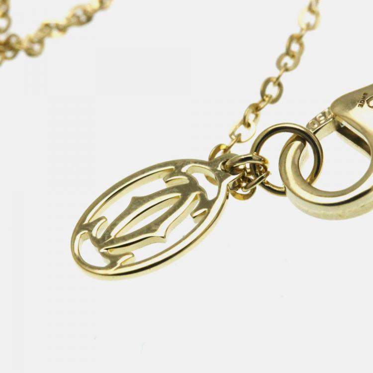Pre Owned Cartier Trinity 18K Yellow, Rose, White Gold and Diamond Pendant Necklace