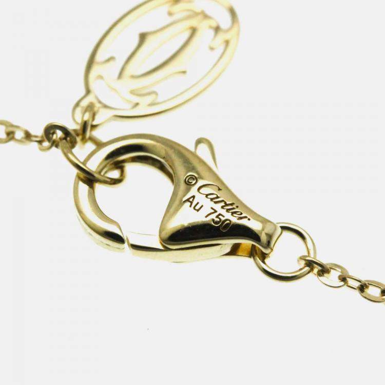 Pre Owned Cartier Trinity 18K Yellow, Rose, White Gold and Diamond Pendant Necklace