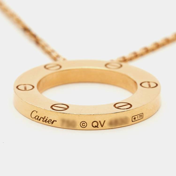 Pre Owned Cartier Love  18k Rose Gold Necklace