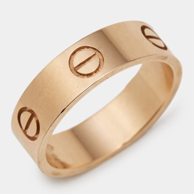 Pre Owned Cartier Love 18k Rose Gold Classic Model Ring Size 55