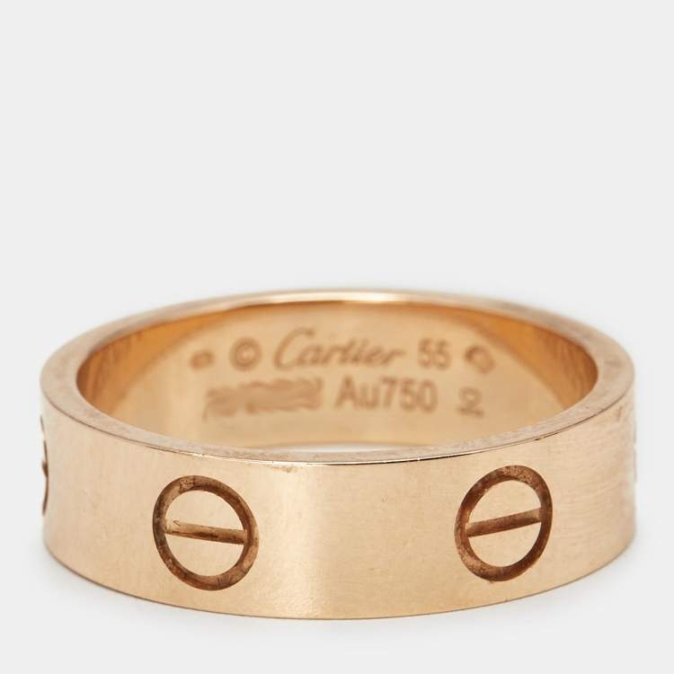 Pre Owned Cartier Love 18k Rose Gold Classic Model Ring Size 55