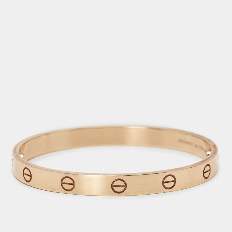 Pre Owned Cartier Love 18k Rose Gold Classic Model Bracelet 17