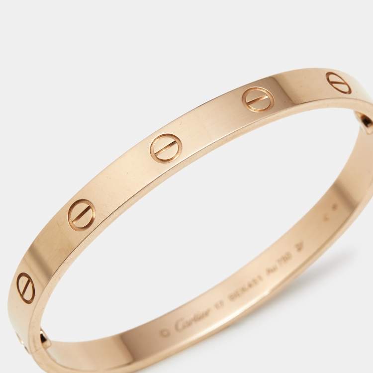 Pre Owned Cartier Love 18k Rose Gold Classic Model Bracelet 17