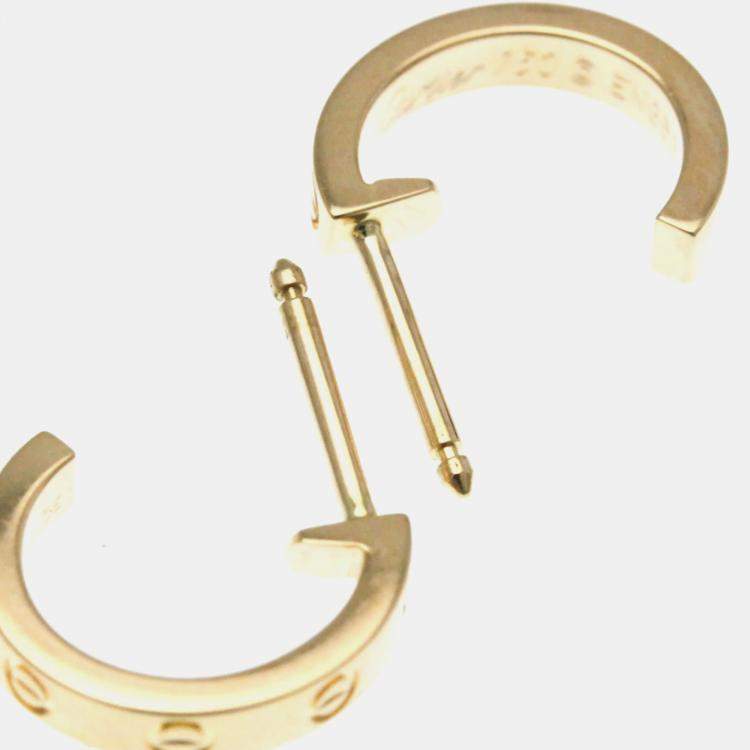 Pre Owned Cartier Baby Love 18K Pink Gold Earrings
