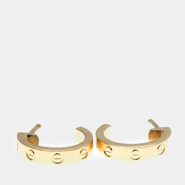 Pre Owned Cartier Baby Love 18K Pink Gold Earrings