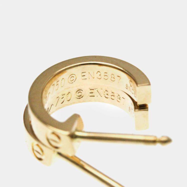 Pre Owned Cartier Baby Love 18K Pink Gold Earrings
