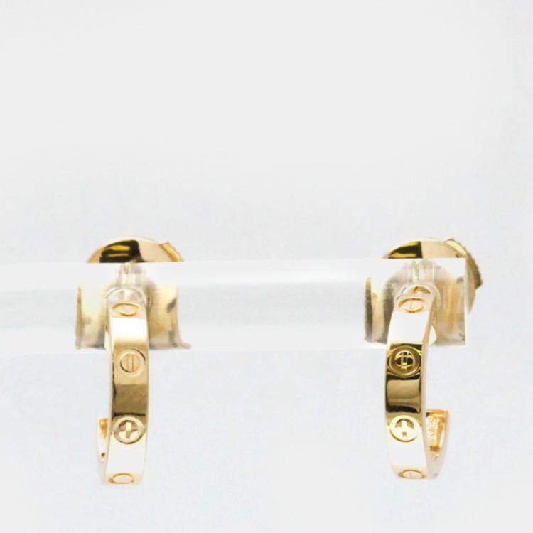 Pre Owned Cartier Baby Love 18K Pink Gold Earrings