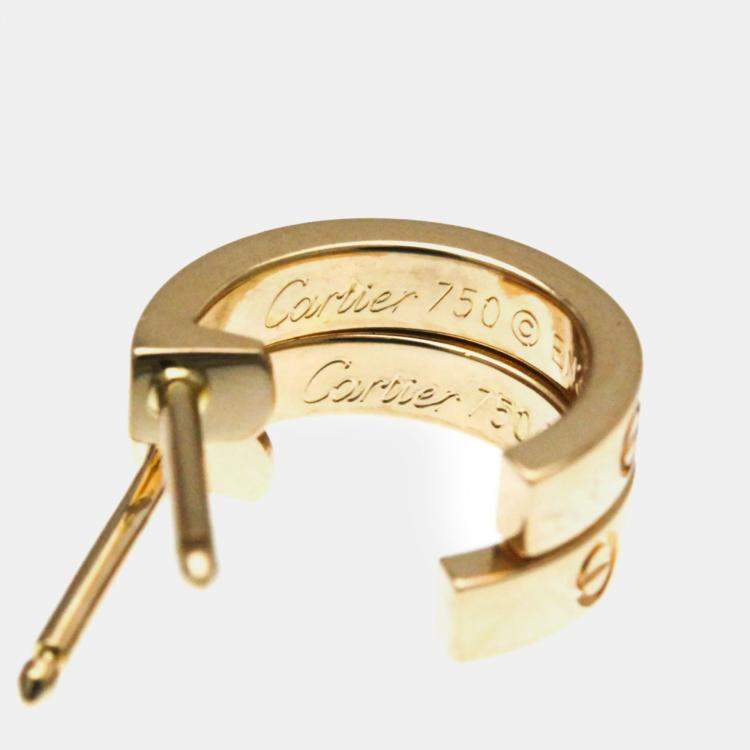 Pre Owned Cartier Baby Love 18K Pink Gold Earrings