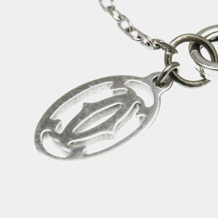 Pre Owned Cartier D'Amour Heart 18K White Gold Diamond Necklace 