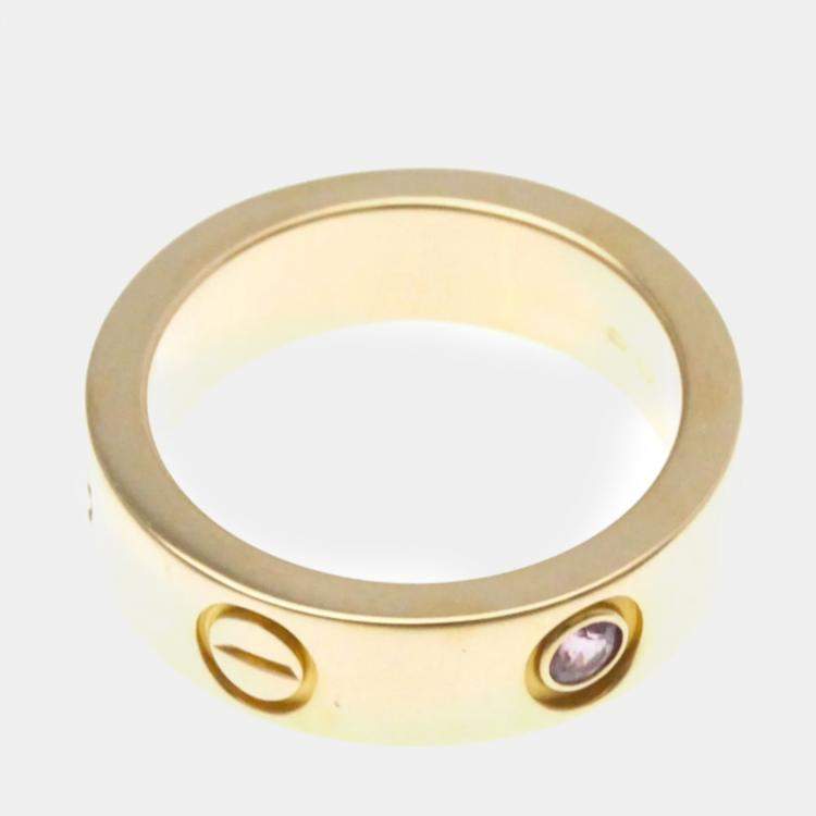 مملوكة مسبقًا Cartier Love Pink Sapphire 18K Pink Gold Ring EU 50
