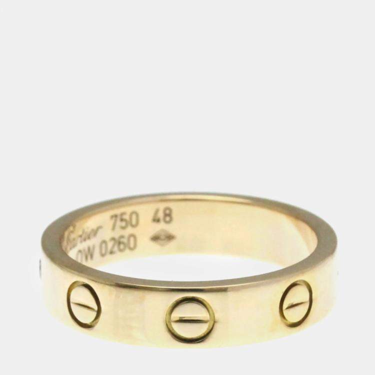 Pre Owned Cartier Love 18K Rose Gold Ring EU 48