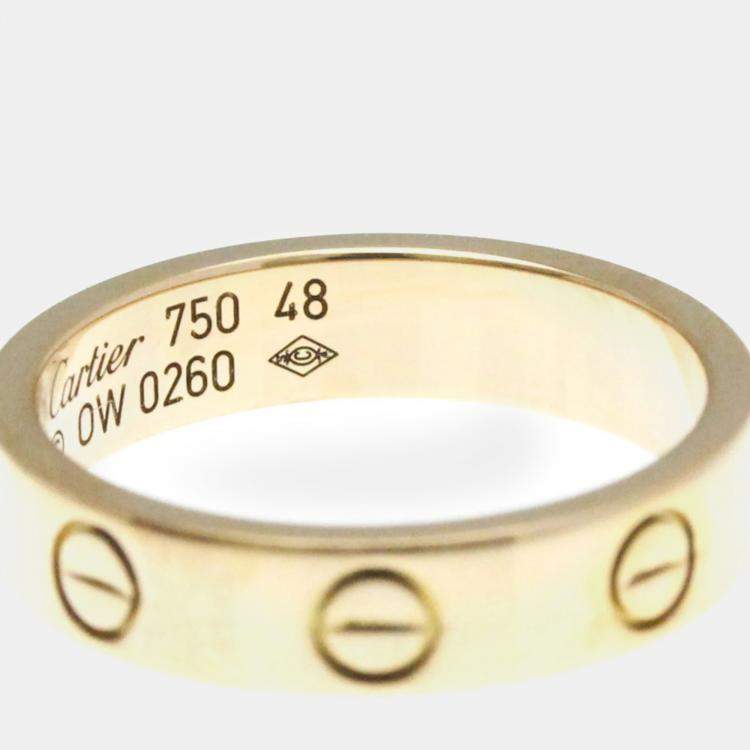 Pre Owned Cartier Love 18K Rose Gold Ring EU 48