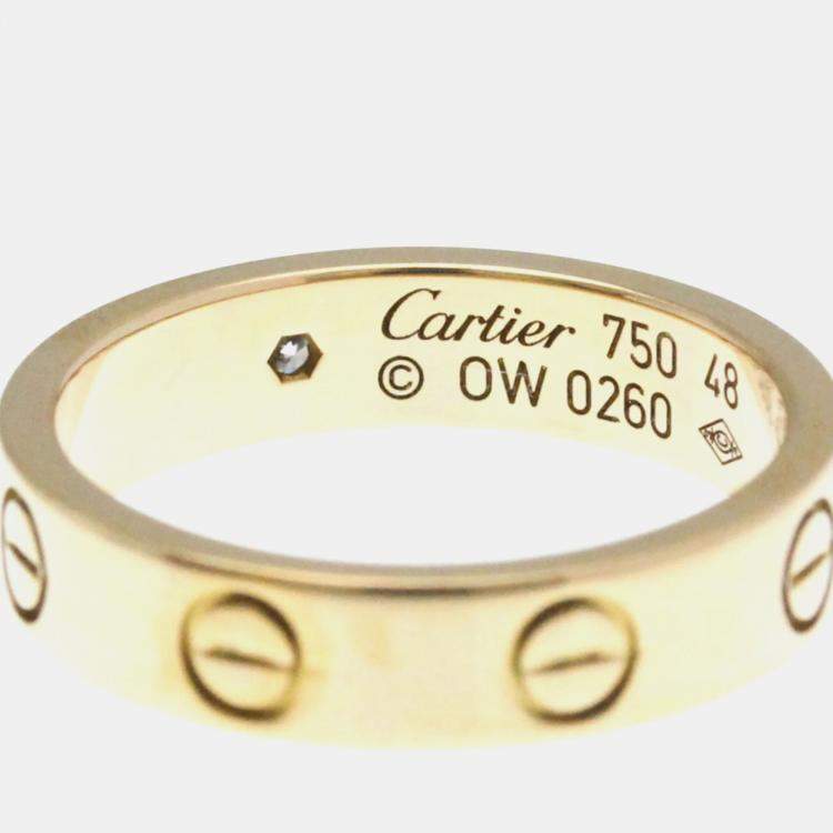 Pre Owned Cartier Love 18K Rose Gold Ring EU 48