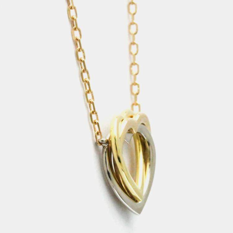 Pre Owned Cartier Trinity Heart 18K Yellow, Rose, White Gold Necklace