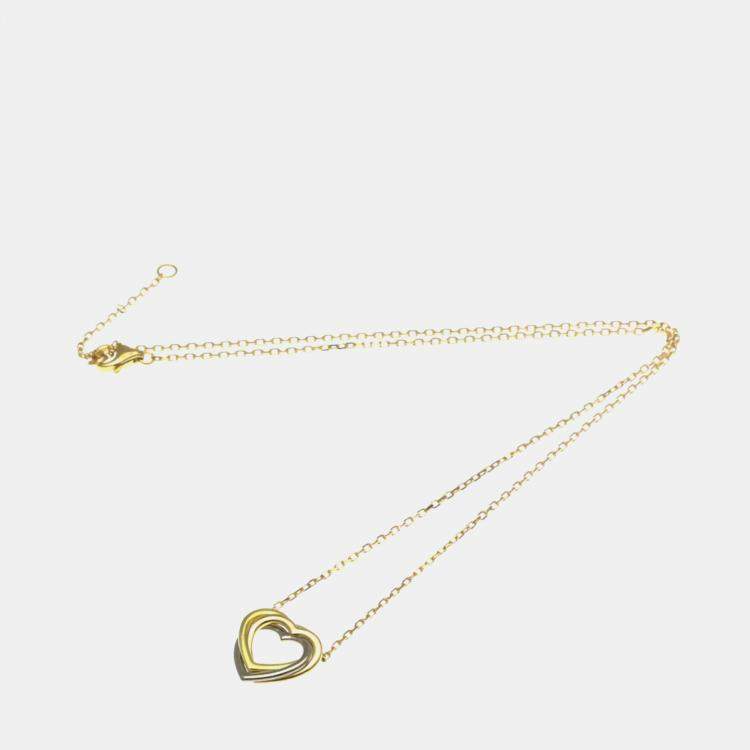 Pre Owned Cartier Trinity Heart 18K Yellow, Rose, White Gold Necklace