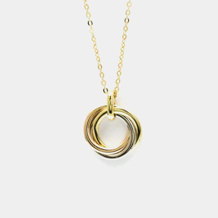 Pre Owned Cartier Trinity 18K Yellow, Rose, White Gold Necklace