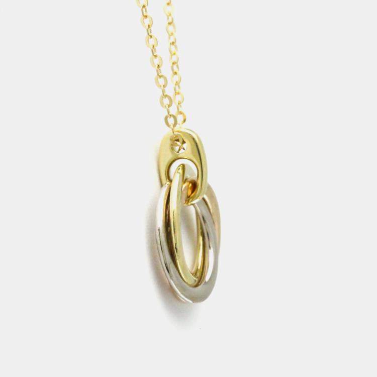 Pre Owned Cartier Trinity 18K Yellow, Rose, White Gold Necklace