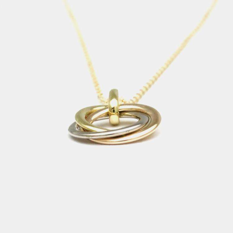 Pre Owned Cartier Trinity 18K Yellow, Rose, White Gold Necklace