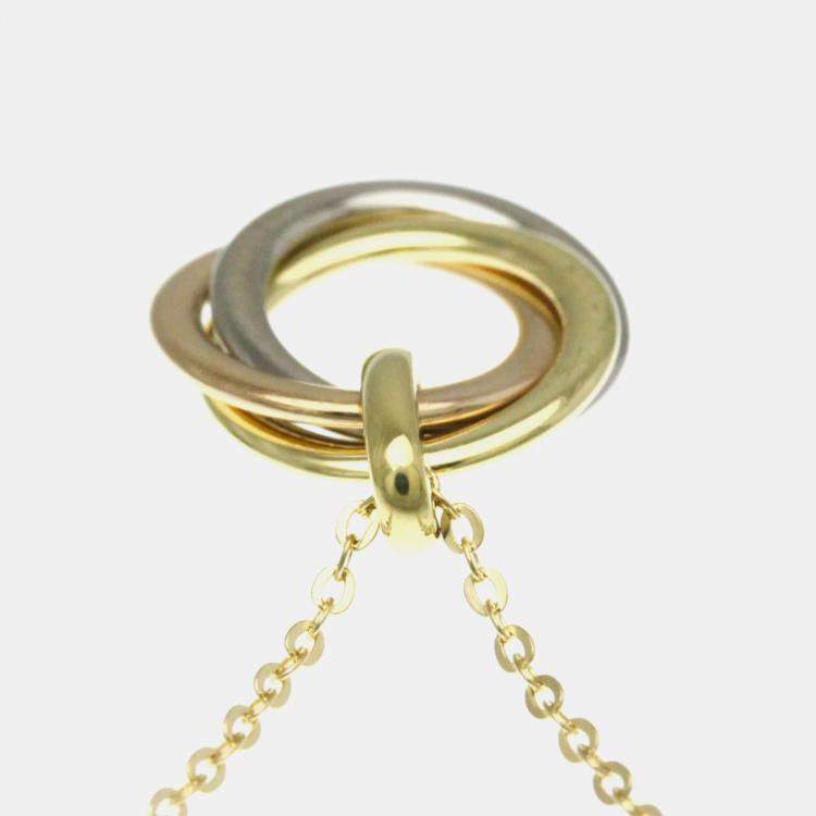 Pre Owned Cartier Trinity 18K Yellow, Rose, White Gold Necklace