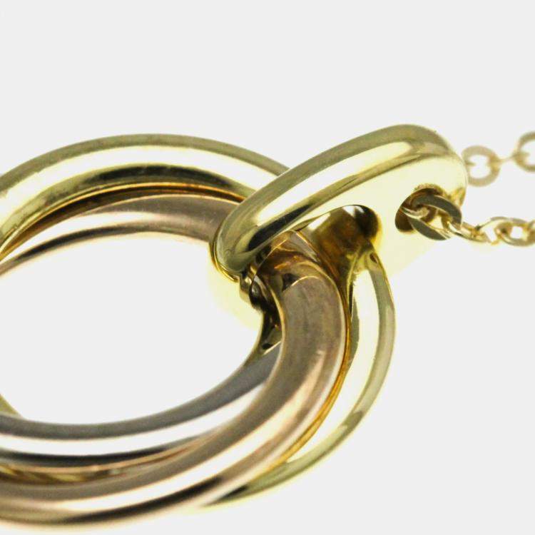 Pre Owned Cartier Trinity 18K Yellow, Rose, White Gold Necklace