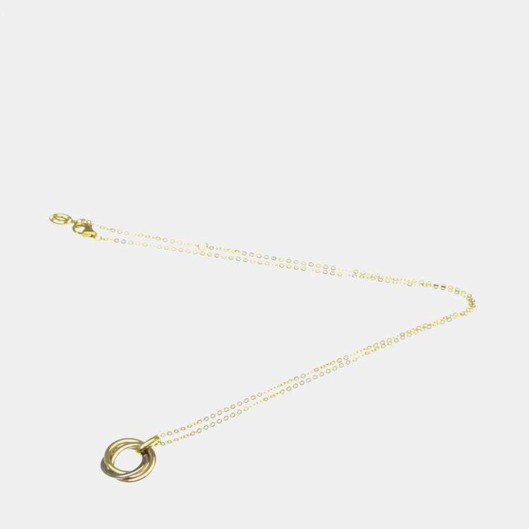 Pre Owned Cartier Trinity 18K Yellow, Rose, White Gold Necklace