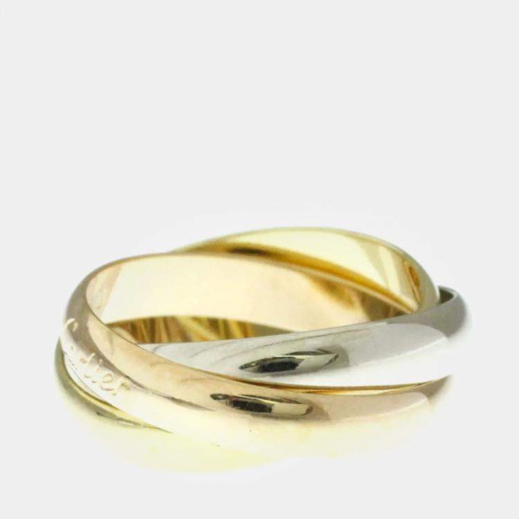 Pre Owned Cartier Trinity 18K Yellow, Rose, White Gold Band Ring 52