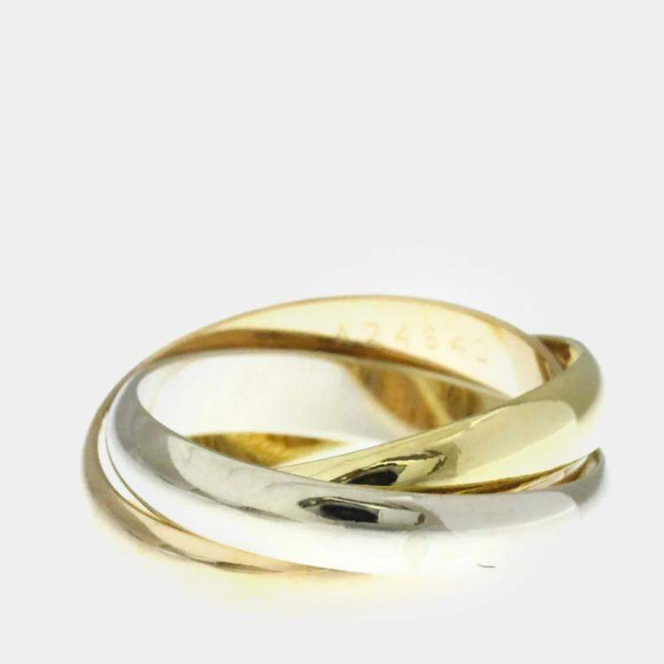 Pre Owned Cartier Trinity 18K Yellow, Rose, White Gold Band Ring 52
