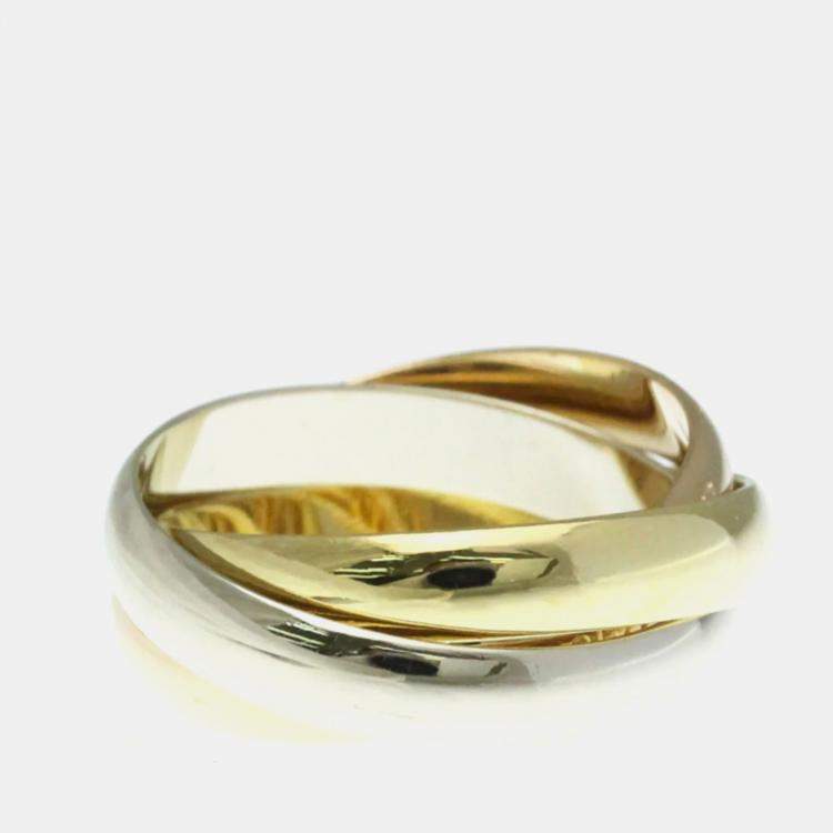 Pre Owned Cartier Trinity 18K Yellow, Rose, White Gold Band Ring 52