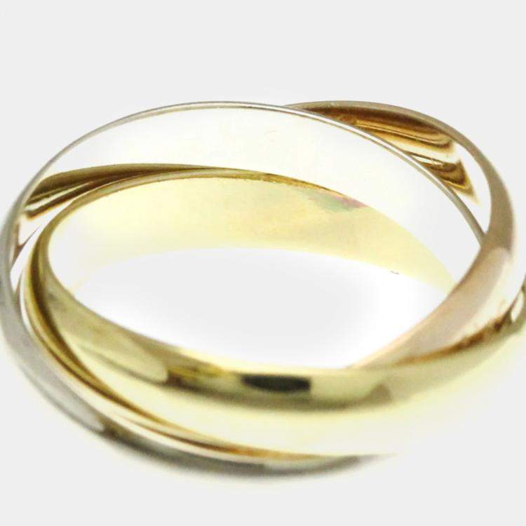 Pre Owned Cartier Trinity 18K Yellow, Rose, White Gold Band Ring 52