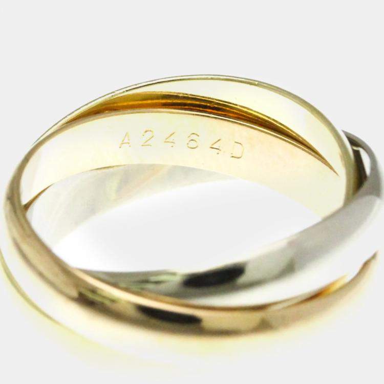 Pre Owned Cartier Trinity 18K Yellow, Rose, White Gold Band Ring 52