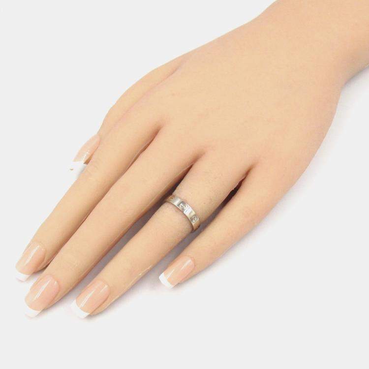 Pre Owned Cartier Love 18K White Gold Band Ring EU 48