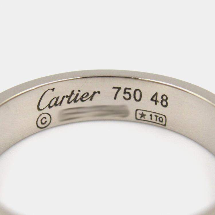 Pre Owned Cartier Love 18K White Gold Band Ring EU 48