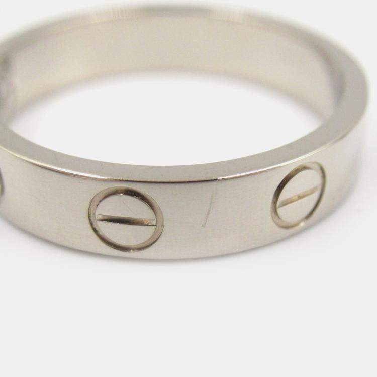 Pre Owned Cartier Love 18K White Gold Band Ring EU 48