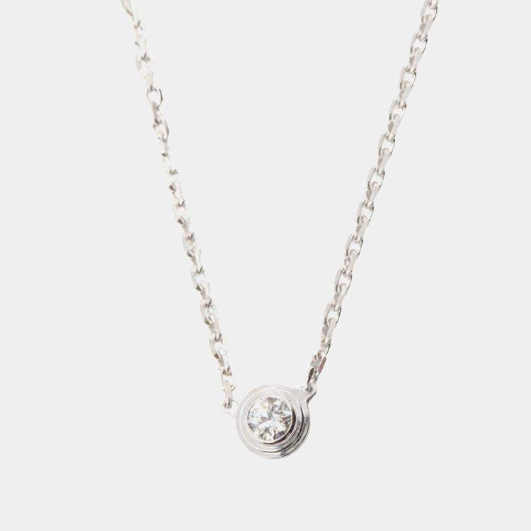 Pre Owned Cartier D'amour 18K White Gold Diamond Necklace