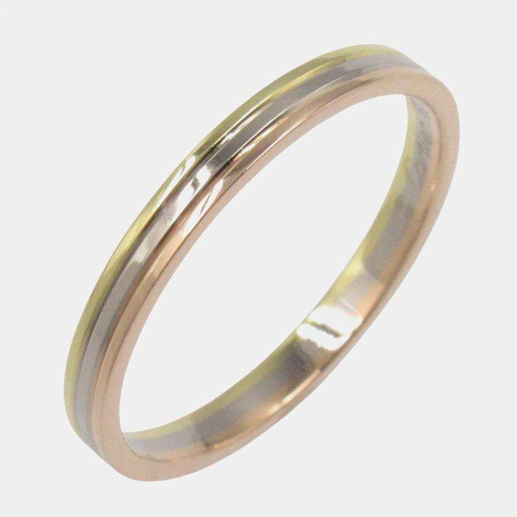 Pre Owned Cartier 18K Rose, White and Yellow Gold Vendome Band Ring EU 62