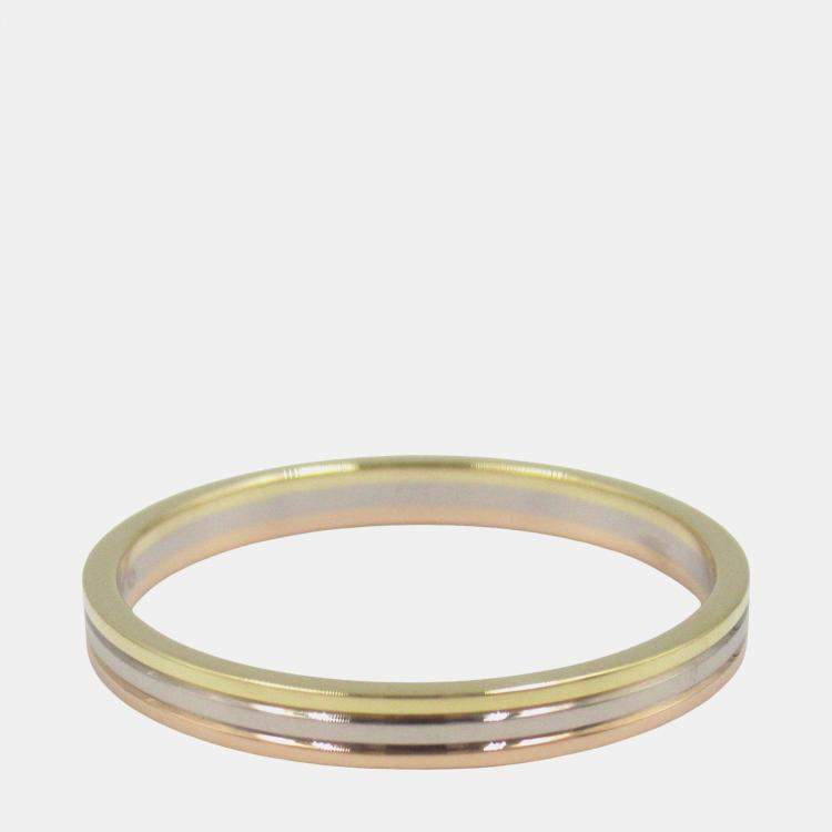 Pre Owned Cartier 18K Rose, White and Yellow Gold Vendome Band Ring EU 62